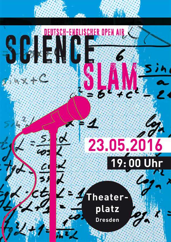 Entwurf des Plakates zum Science Slam von Dresden concept